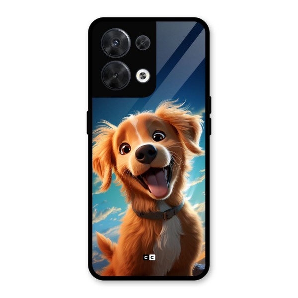 Happy Puppy Glass Back Case for Oppo Reno8 5G