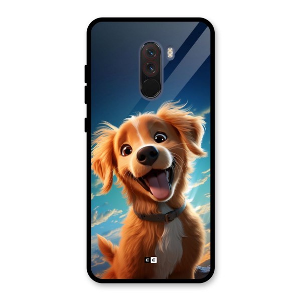 Happy Puppy Glass Back Case for Poco F1