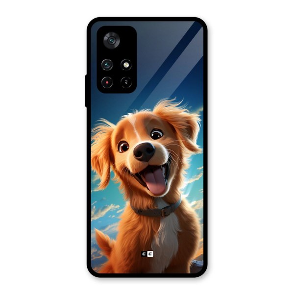 Happy Puppy Glass Back Case for Poco M4 Pro 5G