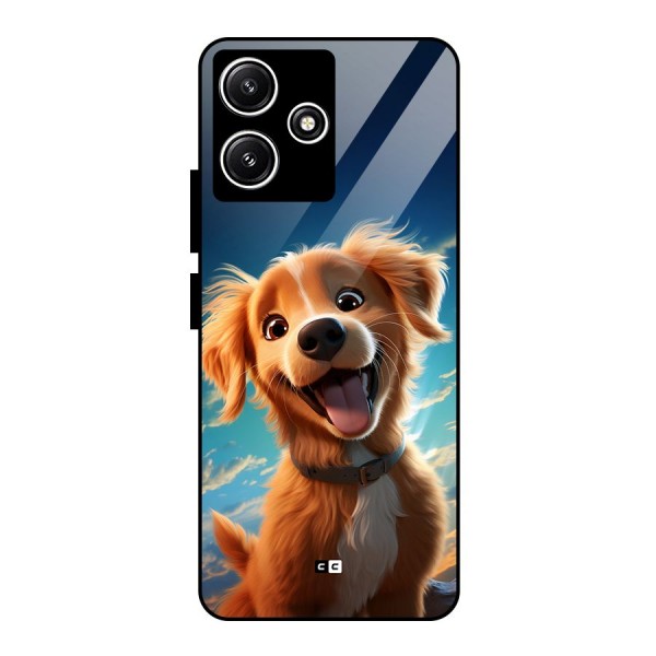 Happy Puppy Glass Back Case for Poco M6 Pro