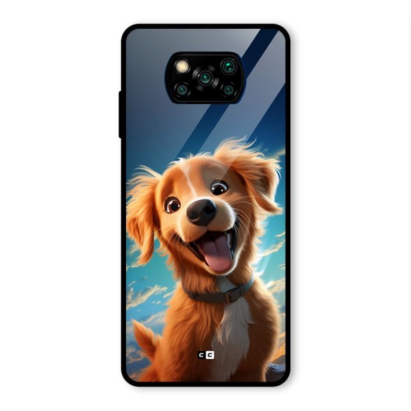 Happy Puppy Glass Back Case for Poco X3 Pro