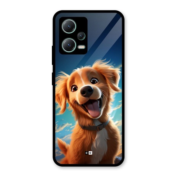 Happy Puppy Glass Back Case for Poco X5