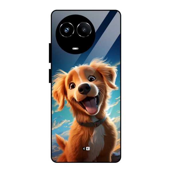 Happy Puppy Glass Back Case for Realme 11X