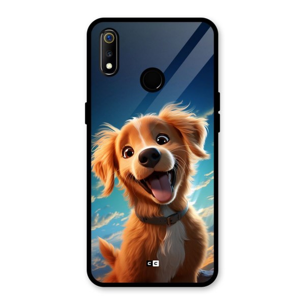 Happy Puppy Glass Back Case for Realme 3