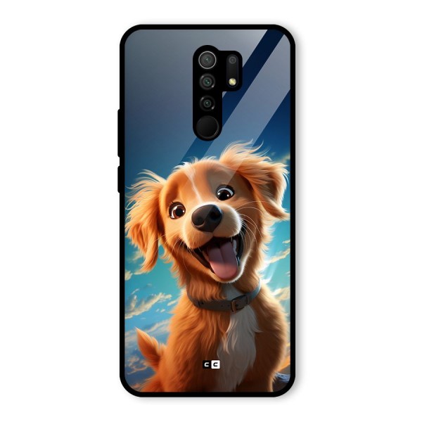 Happy Puppy Glass Back Case for Redmi 9 Prime