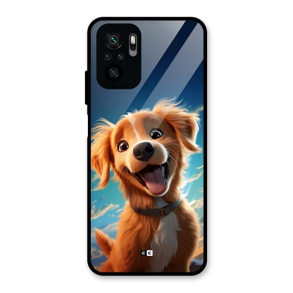 Happy Puppy Glass Back Case for Redmi Note 10