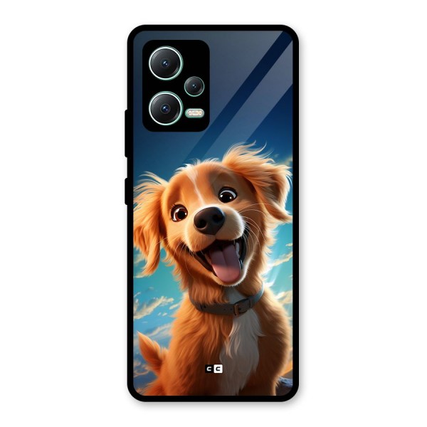 Happy Puppy Glass Back Case for Redmi Note 12 5G