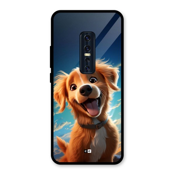 Happy Puppy Glass Back Case for Vivo V17 Pro