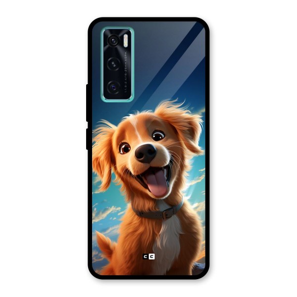 Happy Puppy Glass Back Case for Vivo V20 SE