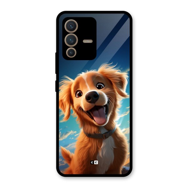 Happy Puppy Glass Back Case for Vivo V23 5G