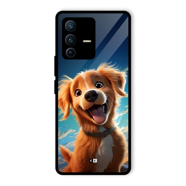 Happy Puppy Glass Back Case for Vivo V23 Pro