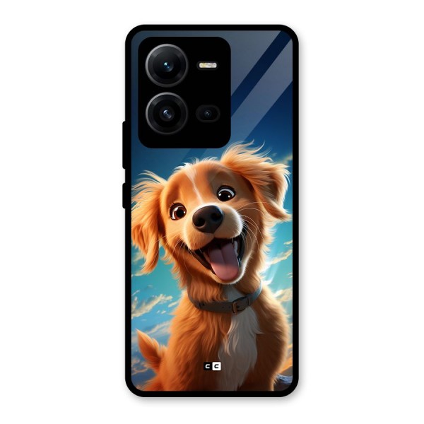 Happy Puppy Glass Back Case for Vivo V25