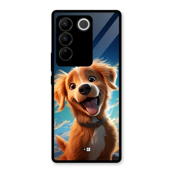 Happy Puppy Glass Back Case for Vivo V27 Pro