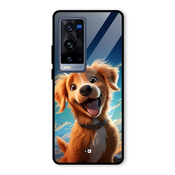 Happy Puppy Glass Back Case for Vivo X60 Pro Plus