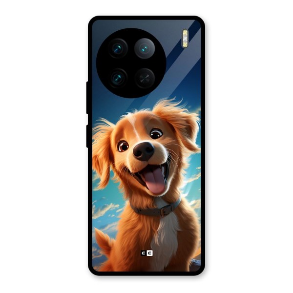 Happy Puppy Glass Back Case for Vivo X90 Pro