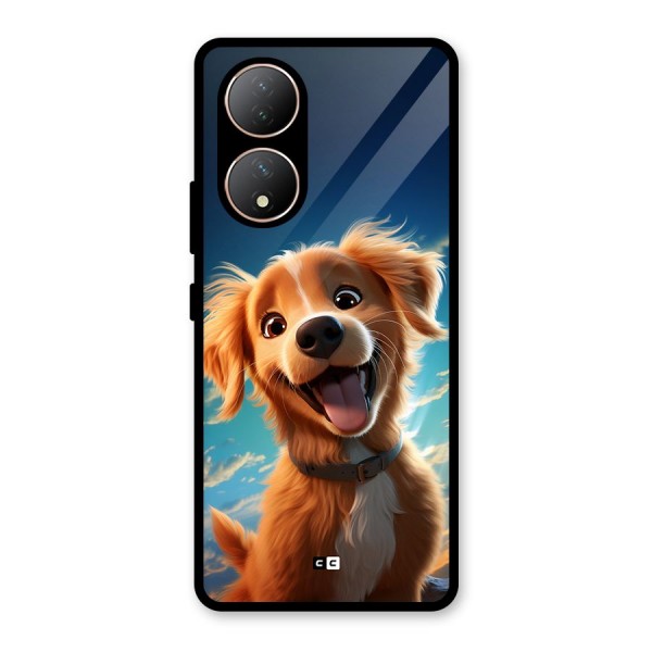 Happy Puppy Glass Back Case for Vivo Y100A