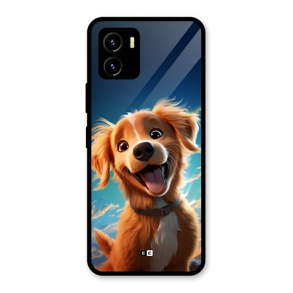 Happy Puppy Glass Back Case for Vivo Y15s