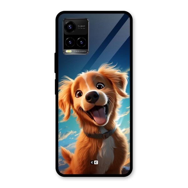 Happy Puppy Glass Back Case for Vivo Y21G