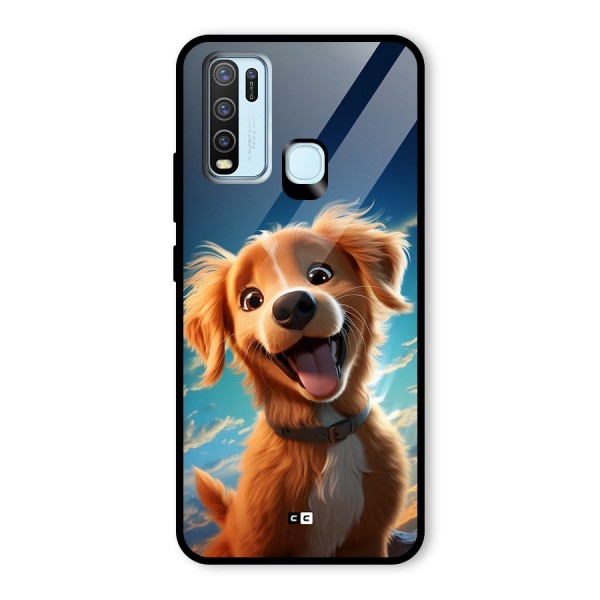 Happy Puppy Glass Back Case for Vivo Y30