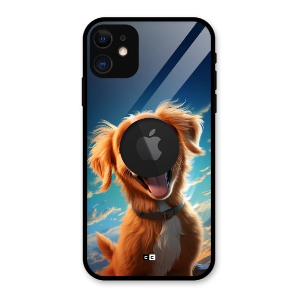 Happy Puppy Glass Back Case for iPhone 11 Logo Cut