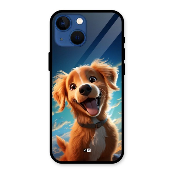 Happy Puppy Glass Back Case for iPhone 13 Mini