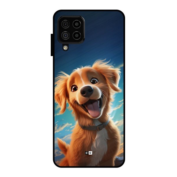 Happy Puppy Metal Back Case for Galaxy A22 4G