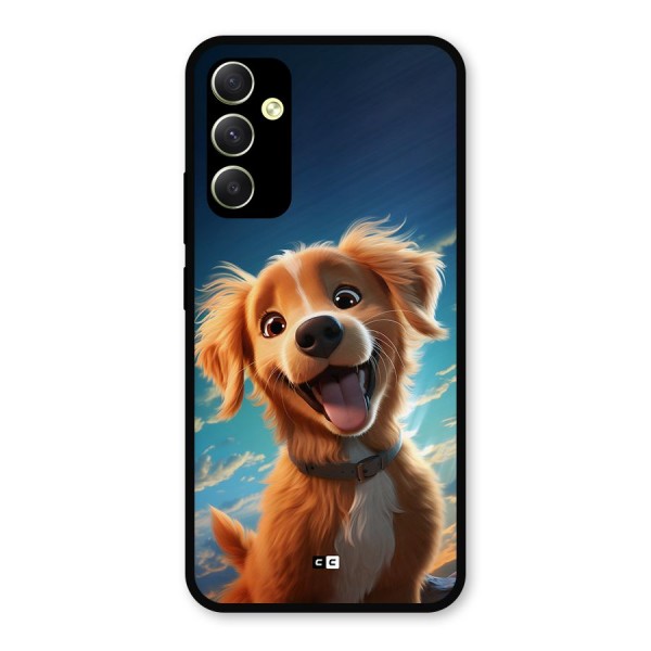 Happy Puppy Metal Back Case for Galaxy A34