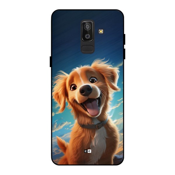 Happy Puppy Metal Back Case for Galaxy J8