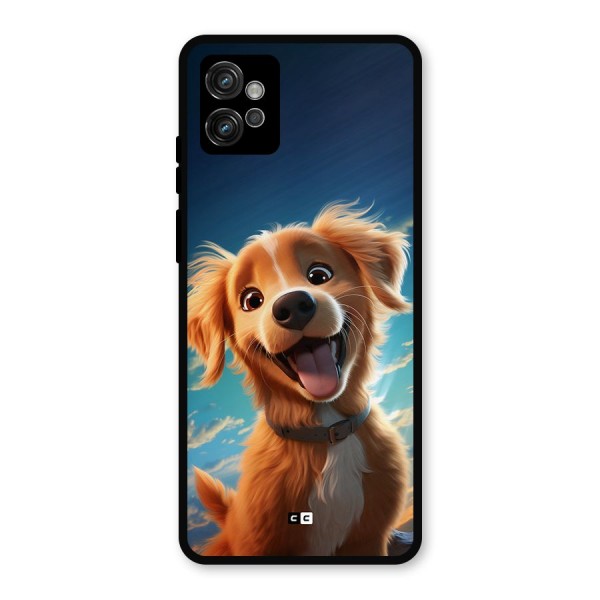 Happy Puppy Metal Back Case for Moto G32