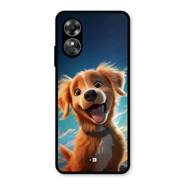 Happy Puppy Metal Back Case for Oppo A17