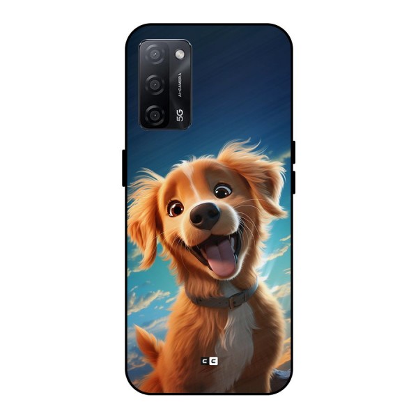 Happy Puppy Metal Back Case for Oppo A53s 5G