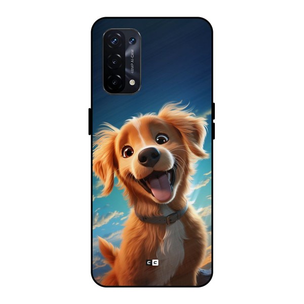 Happy Puppy Metal Back Case for Oppo A74 5G