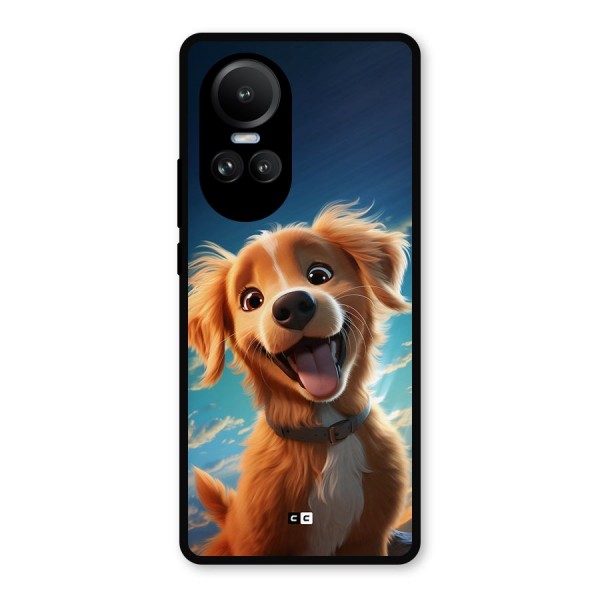 Happy Puppy Metal Back Case for Oppo Reno10 Pro