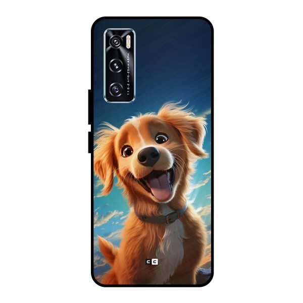 Happy Puppy Metal Back Case for Vivo V20 SE