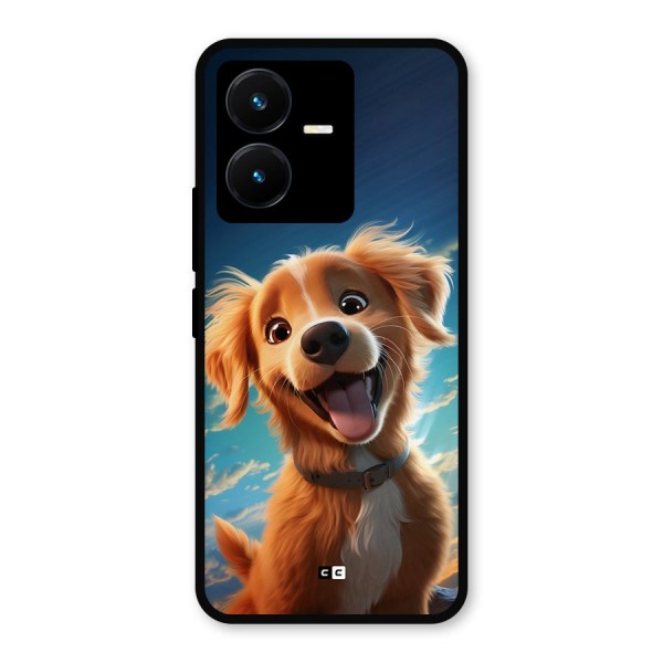 Happy Puppy Metal Back Case for Vivo Y22s