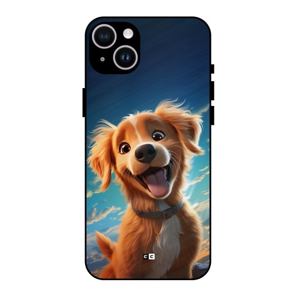 Happy Puppy Metal Back Case for iPhone 14 Plus
