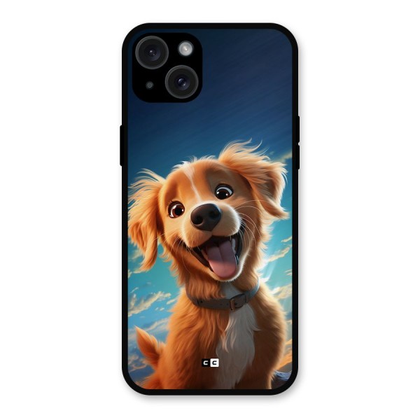 Happy Puppy Metal Back Case for iPhone 15 Plus