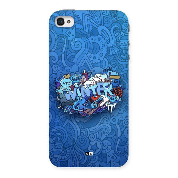 Happy Winter Back Case for iPhone 4 4s