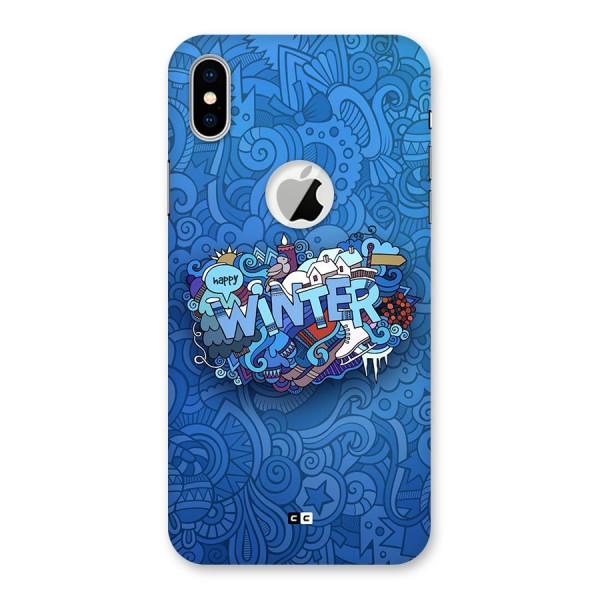 Happy Winter Back Case for iPhone XS Logo Cut