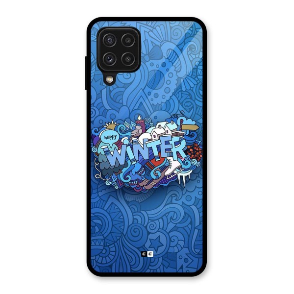 Happy Winter Glass Back Case for Galaxy A22 4G