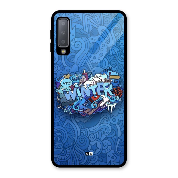 Happy Winter Glass Back Case for Galaxy A7 (2018)