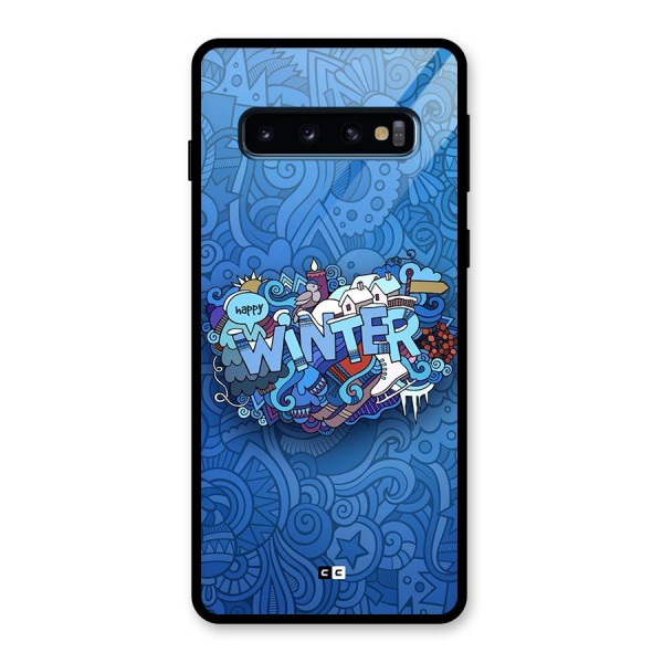 Happy Winter Glass Back Case for Galaxy S10