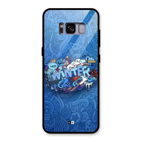 Happy Winter Glass Back Case for Galaxy S8