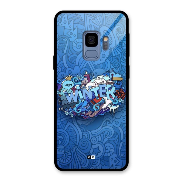 Happy Winter Glass Back Case for Galaxy S9