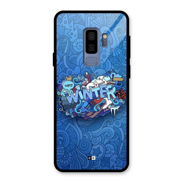 Happy Winter Glass Back Case for Galaxy S9 Plus