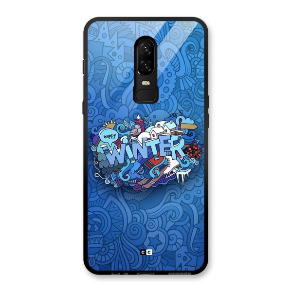 Happy Winter Glass Back Case for OnePlus 6