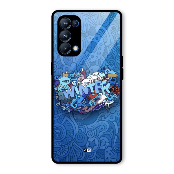 Happy Winter Glass Back Case for Oppo Reno5 Pro 5G