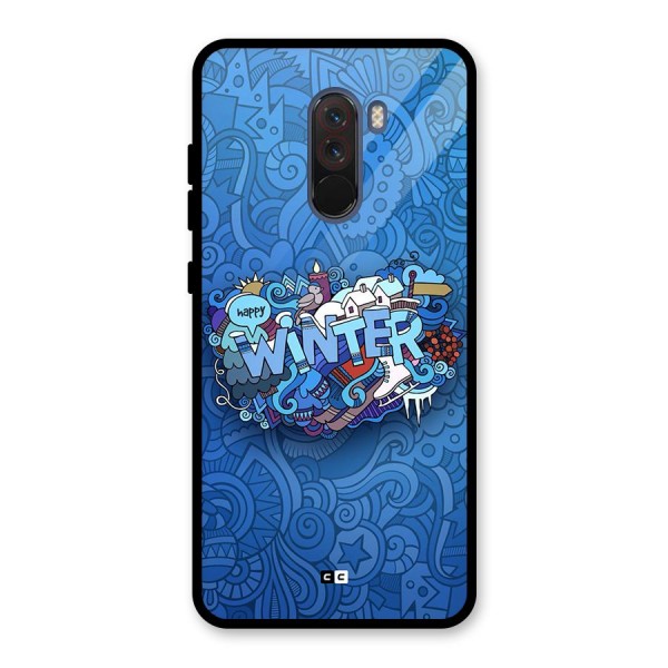 Happy Winter Glass Back Case for Poco F1