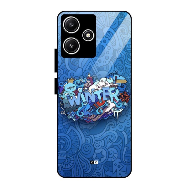 Happy Winter Glass Back Case for Poco M6 Pro