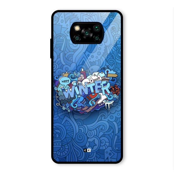 Happy Winter Glass Back Case for Poco X3 Pro